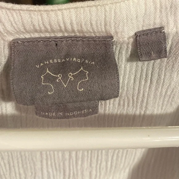 ANTHROPOLOGIE Vanessa virginia cream ladder lace tunic blouse button fro… - Picture 3 of 5